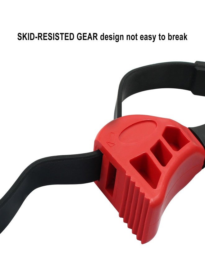 Hitefu 2 Pcs Upgrade Reinforced Rubber Strap Wrench Set, 4" & 6" Adjustable Oil/Water Filter Wrench with Belt for Plumbing, Jars, Pipes & DIY (Red) - Image 5