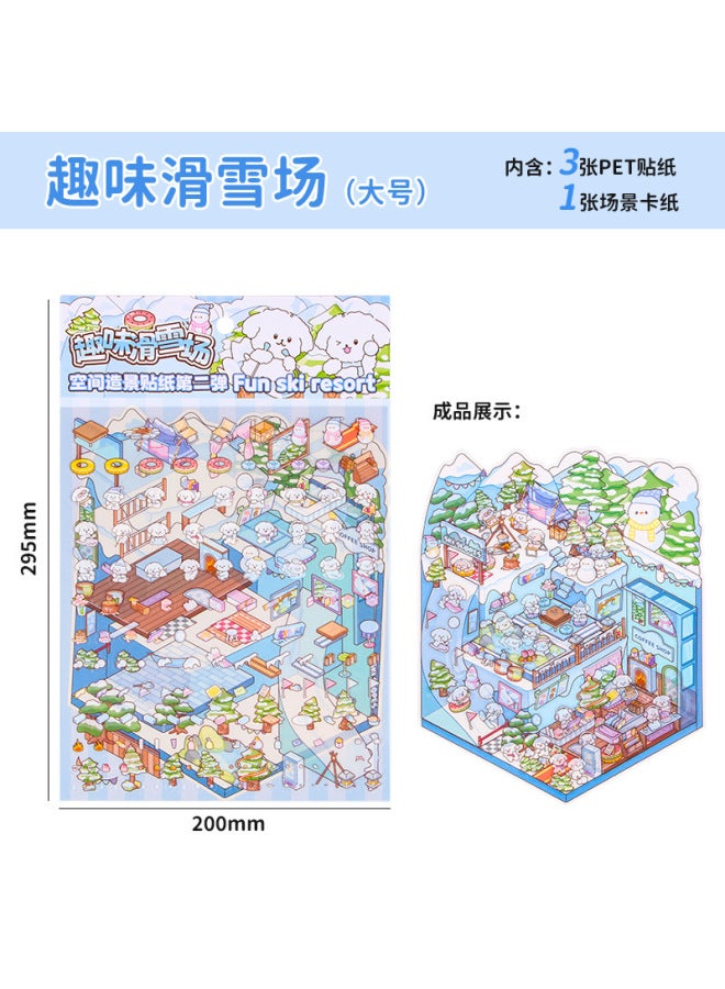 HELPS Creative Cartoon Large Size Landscaping Stickers 3d Three-dimensional Miniature Scene Collage Cute Decompression Diy Stickers - Image 1
