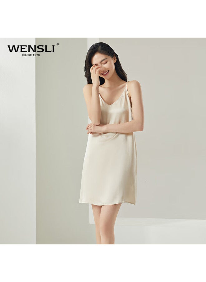 Wanshili Couple Silk Sling Nightgown 100% Mulberry Silk Pajamas Women's Home Wear Gift Box Set Summer - Image 3