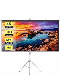ET-LIFE 100 inch 16:9 Portable Projector Screen, White Fiberglass Material, 2-in-1 Wall Mount & Tripod Stand ET100W-169 for Outdoor and Indoor  - Image 2