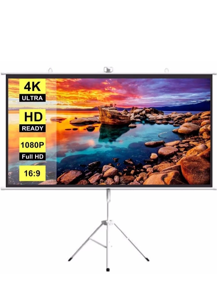 ET-LIFE 100 inch 16:9 Portable Projector Screen, White Fiberglass Material, 2-in-1 Wall Mount & Tripod Stand ET100W-169 for Outdoor and Indoor  - Image 2