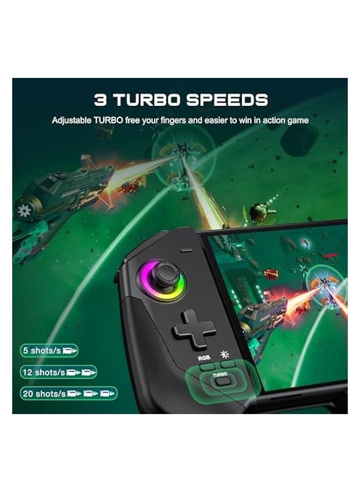 PROMASS Switch Controllers with Hall Joystick for Nintendo Switch/OLED, Pro Remote Controller with RGB Light, Turbo, Dual Motor, 4 Game Slots, Wired Joypad Replacement for Nintendo Switch Controller - Image 5