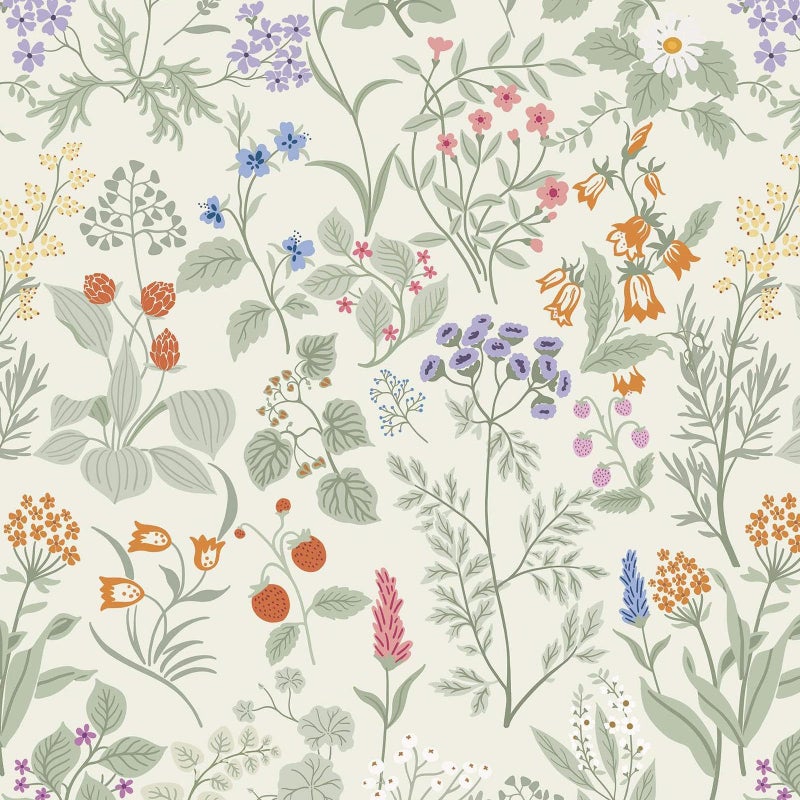 Dimoon Floral Wallpaper Peel and Stick Floral Leaves Contact Paper Beige Green Renter Friendly Wallpaper Removable Textured Farmhouse Cottage Wall Paper for Bathroom Bedroom Vinyl Roll 173 X 787