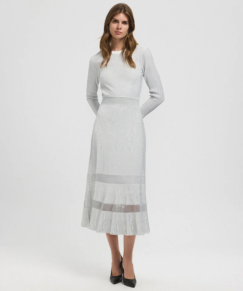 Ipekyol Ribbed Lurex Knit Dress