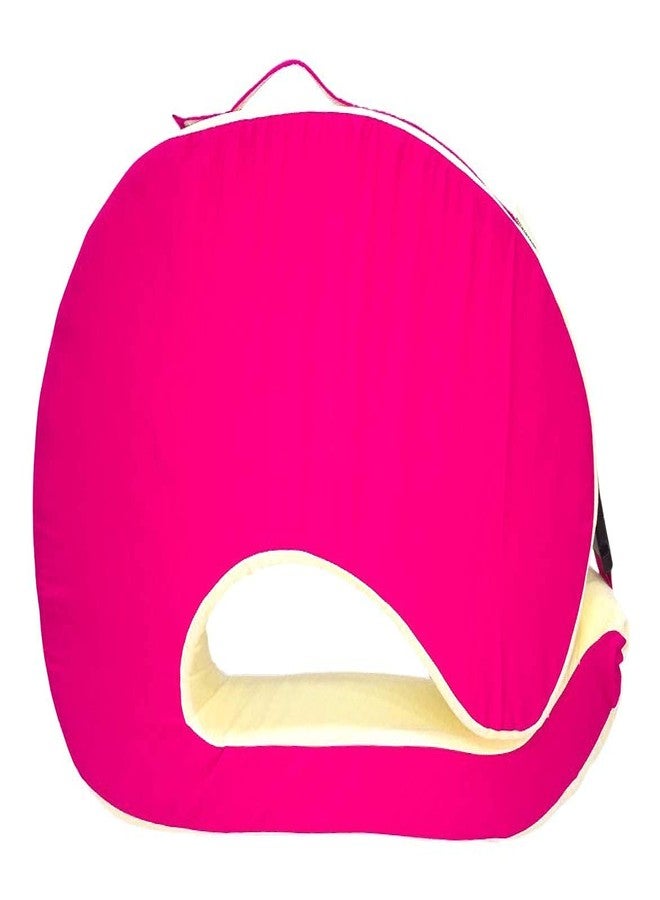 GET IT Premium Breast Feeding Foam Pillow with Detachable Cover | Newborn Nursing |Zip Buckle Adjustment | Support Baby Mom | Upto 2 Years (Pink with OffWhite, Foam Extra Large, Polyurethane (PU)) - Image 2