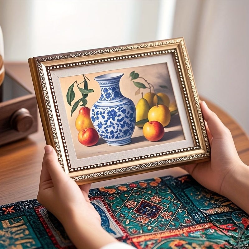إطار صور قديم من الراتنج بحجم 6 بوصات، ذهبي بقصر الجانبين المزدوج، معلق على الحائط أو للعرض على المكتب، هدية أنيقة للعائلة والأصدقاء، ديكور منزلي متين لاعتزاز الذكريات. - Image 1