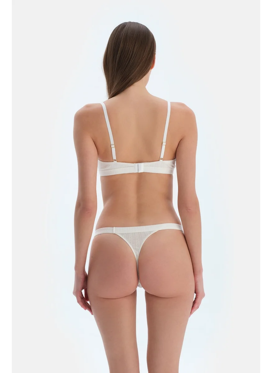 dagi Ecru Pointel Thong Panties