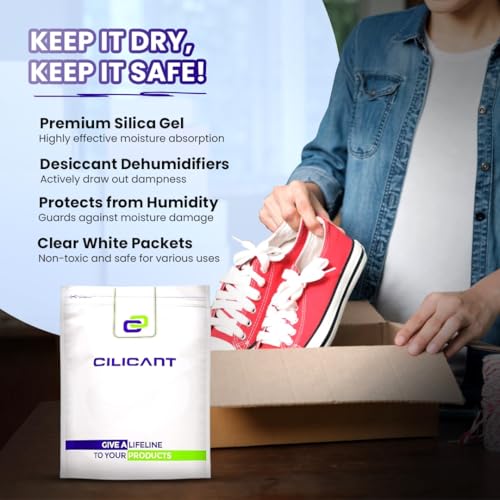 CILICAnt 5gm 50 pcs Silica Gel Moisture Absorber Desiccant, Mix of White & Orange Sachets | Prevents Moisture Damage of Shoes, Jewelry, Leather & Camera Bags, Kitchen Cabinets or Electronics - Image 5