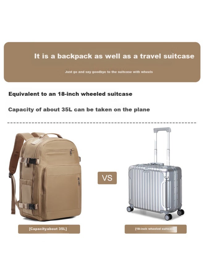Landcase Backpack, Travel Bag For Women, Large Capacity Backpack, Short-distance Luggage Bag, Business Trip Bag For Men, 3981 Khaki - Image 2