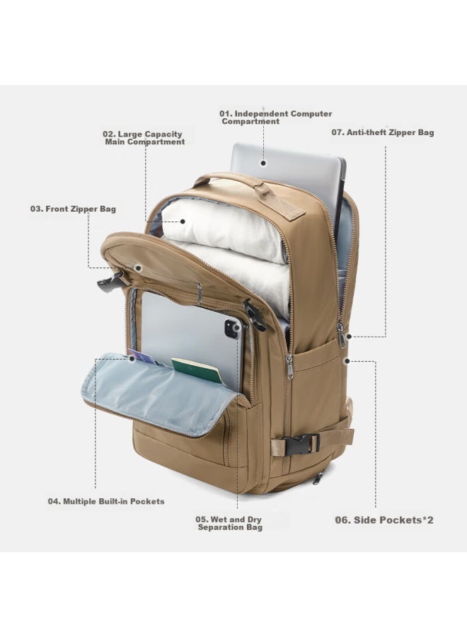 Landcase Backpack, Travel Bag For Women, Large Capacity Backpack, Short-distance Luggage Bag, Business Trip Bag For Men, 3981 Khaki - Image 1