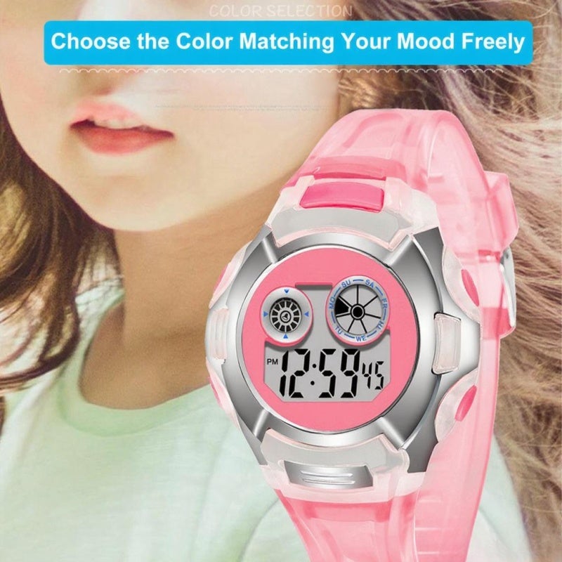 SYNOKE Kids Watch: Purple PU Strap - 30M Waterproof Multifunctional Watch With Premium Material, LED Luminous, Alarm Clock, Stopwatch for Time Learning, Comfortable Wear - Image 2