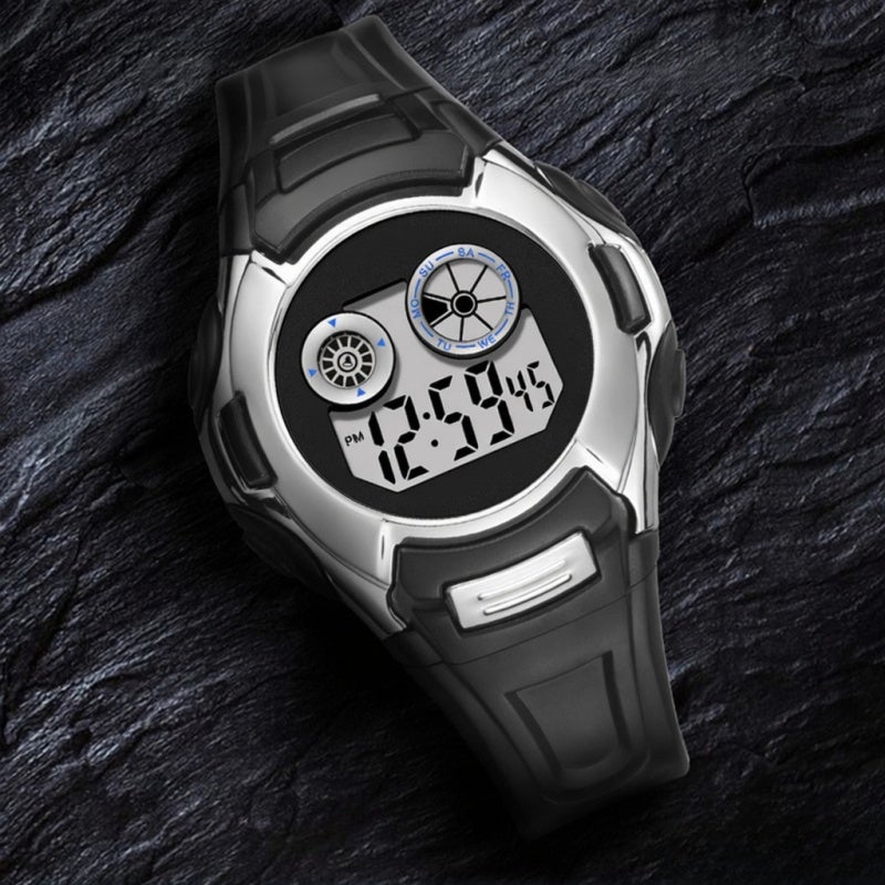 SYNOKE Kids Watch: Purple PU Strap - 30M Waterproof Multifunctional Watch With Premium Material, LED Luminous, Alarm Clock, Stopwatch for Time Learning, Comfortable Wear - Image 5