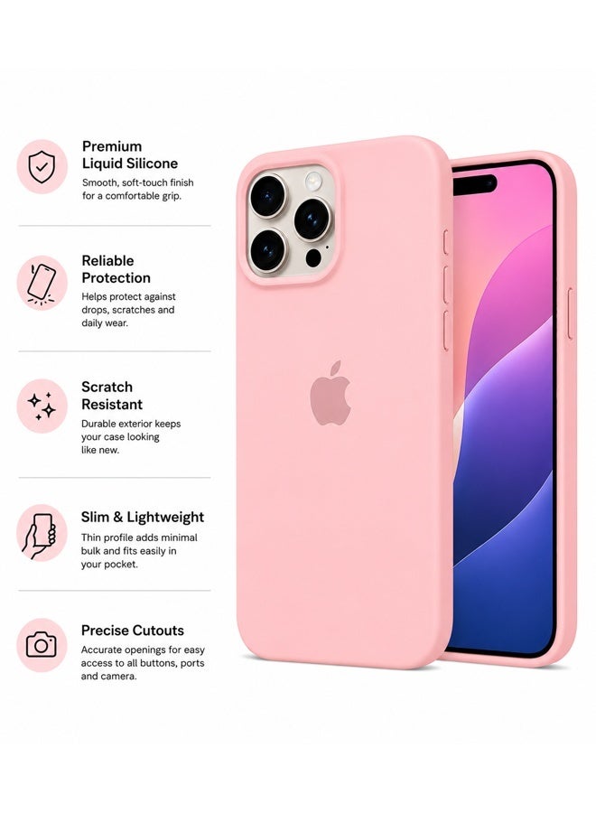 في آر كرييتيف غطاء حماية من السيليكون السائل لهاتف Apple iPhone 16 Pro Max مع بطانة من الألياف الدقيقة، غطاء خلفي رفيع من TPU الناعم المقاوم للصدمات - وردي - Image 4