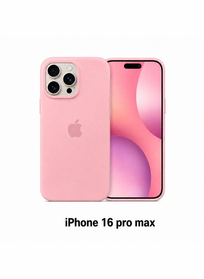 VR CREATIVE Apple iPhone 16 Pro Max Liquid Silicone Protective Case Cover with Microfiber Lining, Slim Shockproof Soft TPU Back Cover - Pink - Image 2
