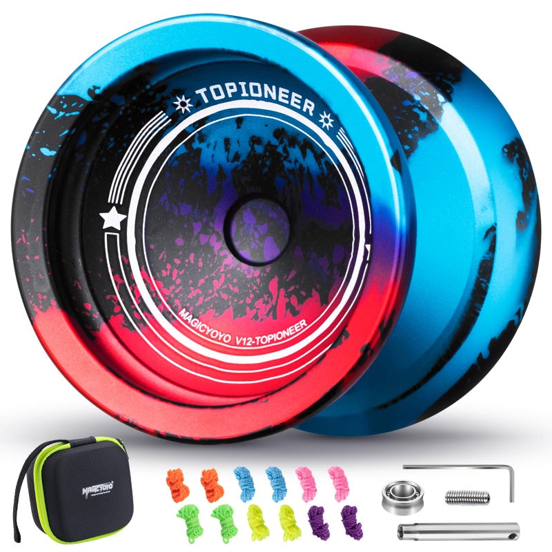 MAGICYOYO Jojo V12 Finger Spin Yoyo Responsive Yoyo for Kids 8 Years or Older, Professional Jo Yo with Dual Purpose for Beginners and Advanced, Trick Jojo with 12 Yo Yo Strings, Yo-Yo Accessory Set - Image 1