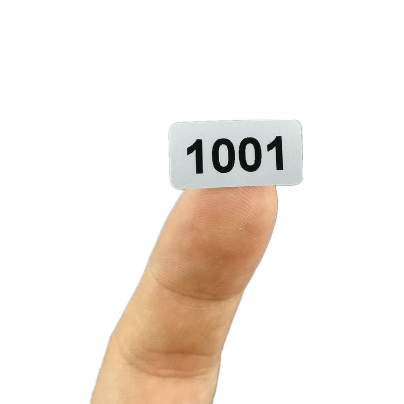 EXTRONTONDA Consecutive Number Inventory Stickers Waterproof 0.39 x 0.78 Inch Black Printing On Silver Sticker (001 to 1000) - Image 4