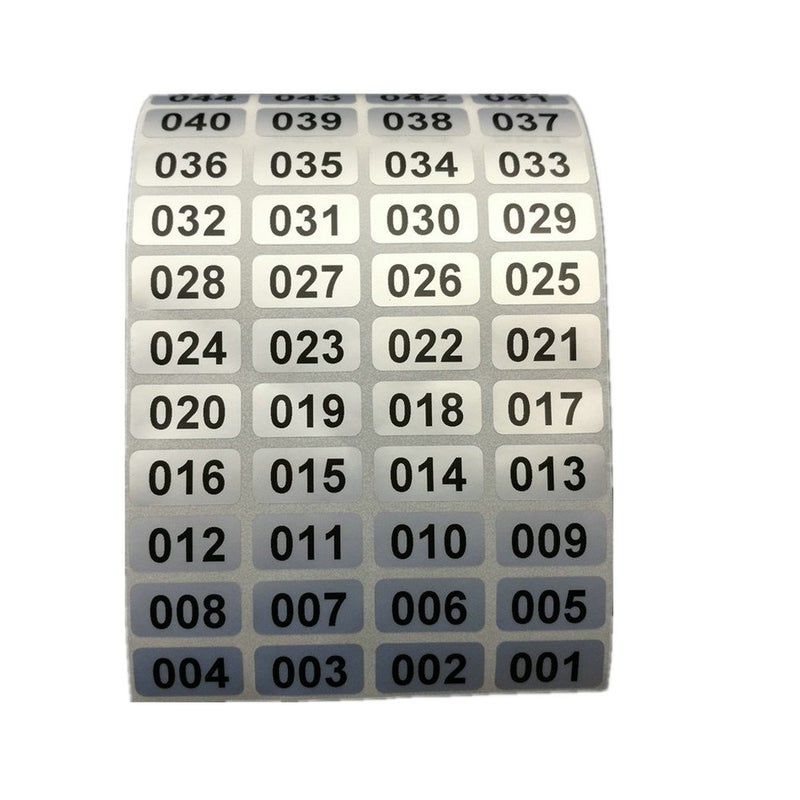 EXTRONTONDA Consecutive Number Inventory Stickers Waterproof 0.39 x 0.78 Inch Black Printing On Silver Sticker (001 to 1000) - Image 2
