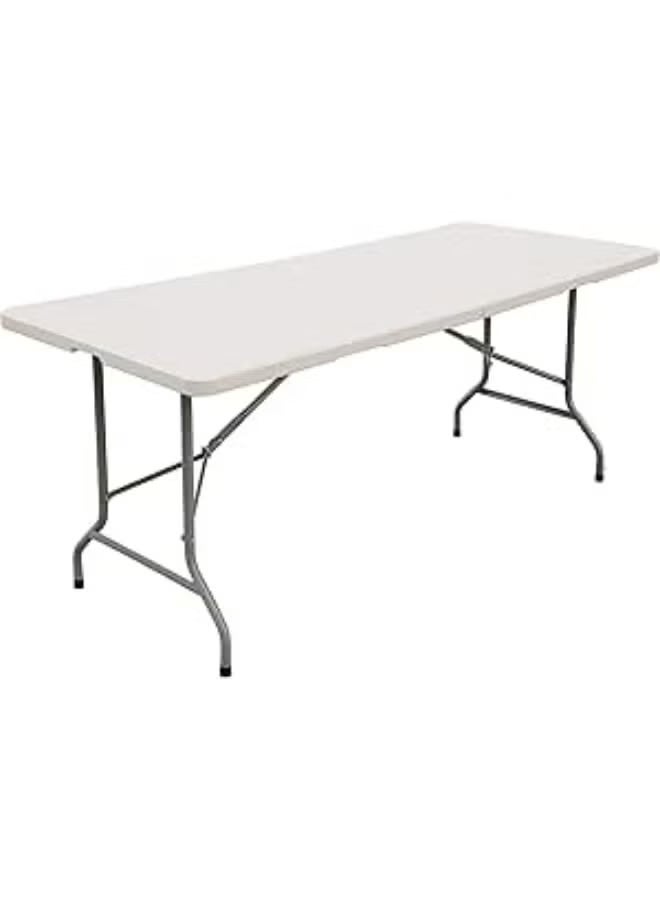 Folding 6-Foot Table - Durable & Easy-to-Use Portable Plastic Table for Outdoor, Parties & Camping - Image 1