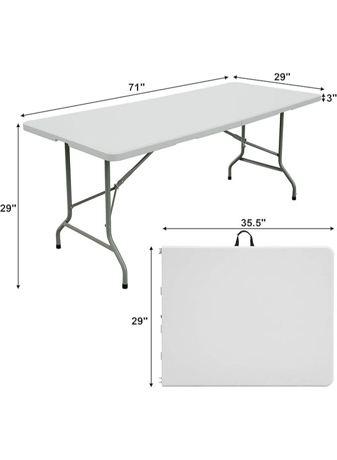 Folding 6-Foot Table - Durable & Easy-to-Use Portable Plastic Table for Outdoor, Parties & Camping - Image 4