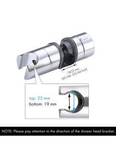 Rubik Shower Head Holder for Slide Bar, 18-25MM Adjustable, 360 Degree Rotation Shower Sprayer Mounting Rail Slider Bracket (ABS Chrome) Silver/Orange  - Image 2