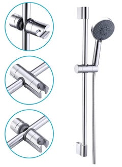 Rubik Shower Head Holder for Slide Bar, 18-25MM Adjustable, 360 Degree Rotation Shower Sprayer Mounting Rail Slider Bracket (ABS Chrome) Silver/Orange  - Image 4