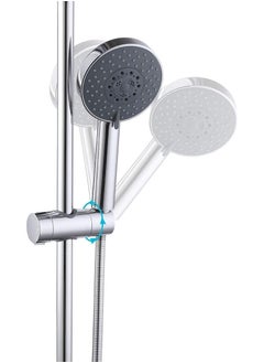 Rubik Shower Head Holder for Slide Bar, 18-25MM Adjustable, 360 Degree Rotation Shower Sprayer Mounting Rail Slider Bracket (ABS Chrome) Silver/Orange  - Image 5