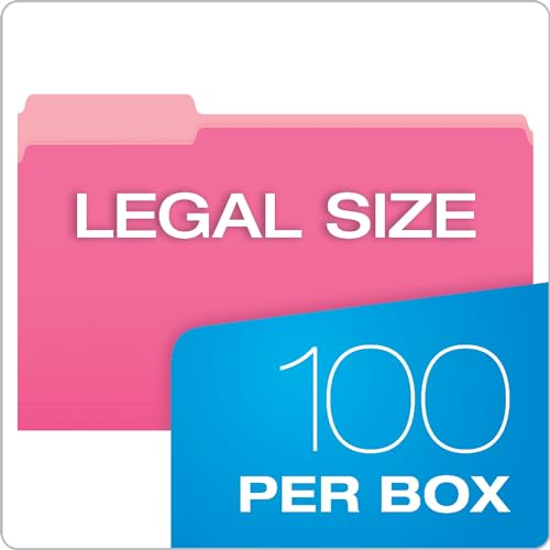 Pendaflex Two-Tone Color File Folders, Legal Size, Pink, 1/3 Cut, 100/BX (153 1/3 PIN) - Image 5