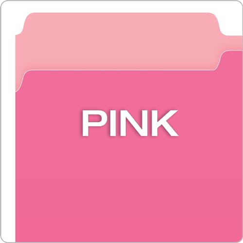 Pendaflex Two-Tone Color File Folders, Legal Size, Pink, 1/3 Cut, 100/BX (153 1/3 PIN) - Image 4