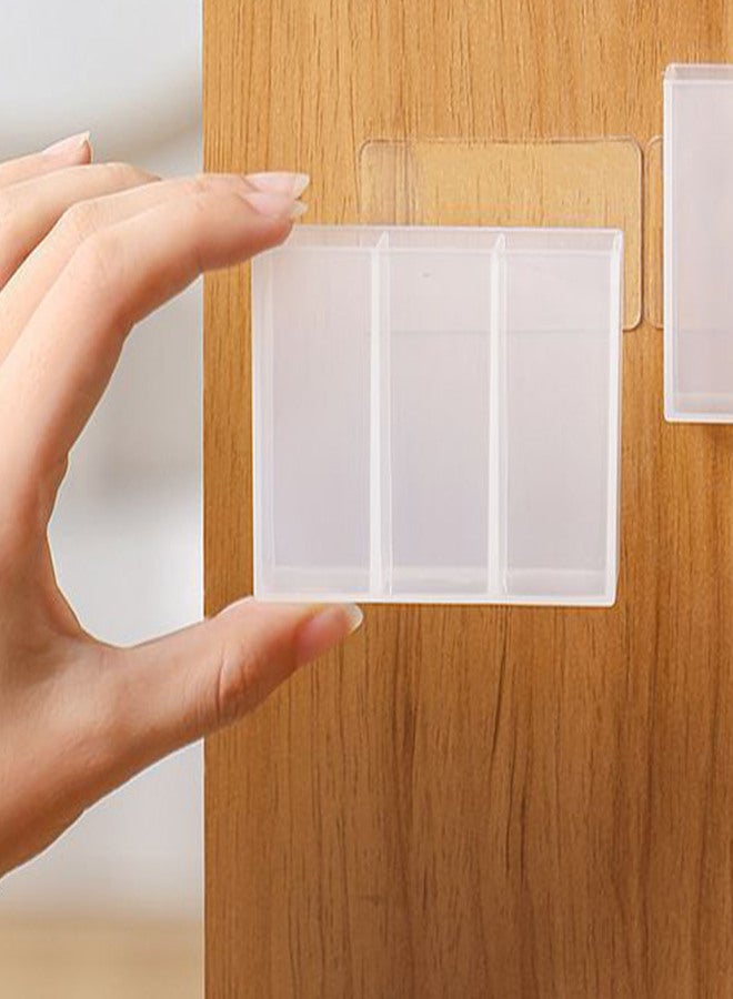 Mini Wall Mount Storage Box 3 Compartment Self Adhesive Transparent Punch Free Organizer Box for Home Bathroom - Image 5