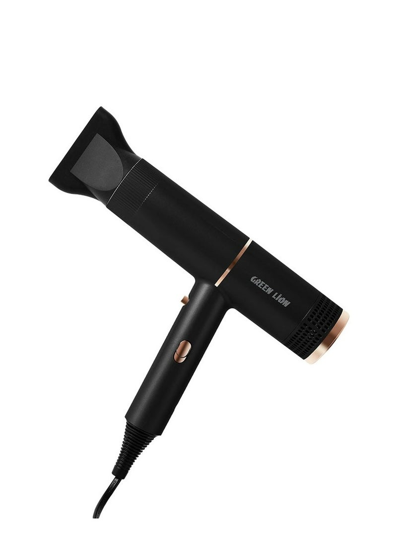 GREEN LION - Green Lion Bristol Hair Dryer with Cool Shot Function - Adjustable Speed and Temperature Setting (Black) - Image 1