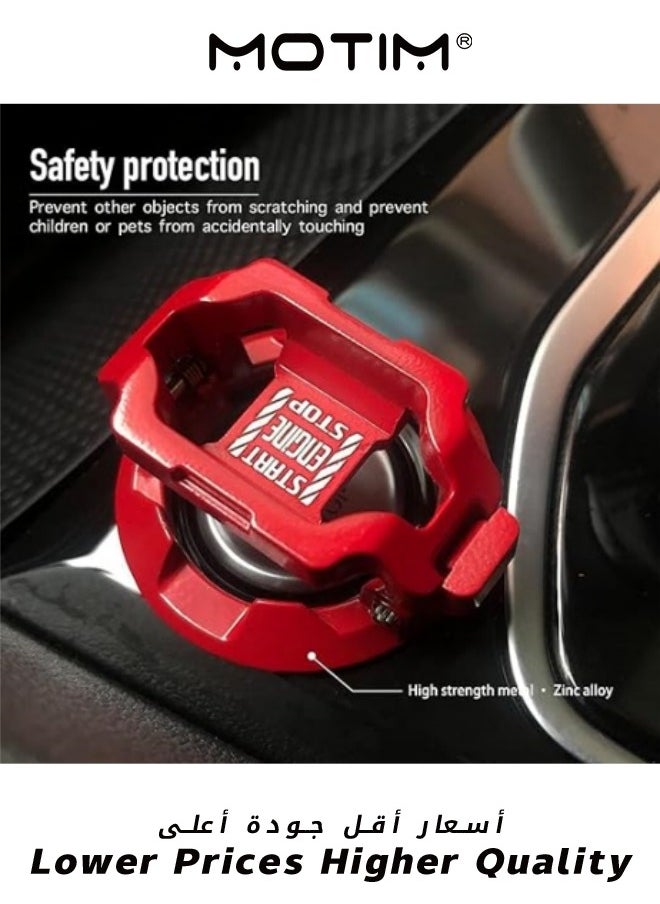 Motim Push Start Button Cover Car Engine Start Stop Button Cover Protector Motorcycle Key Ignition Switch Cover Cool Car Accessories Interior Decor Red  - Image 5