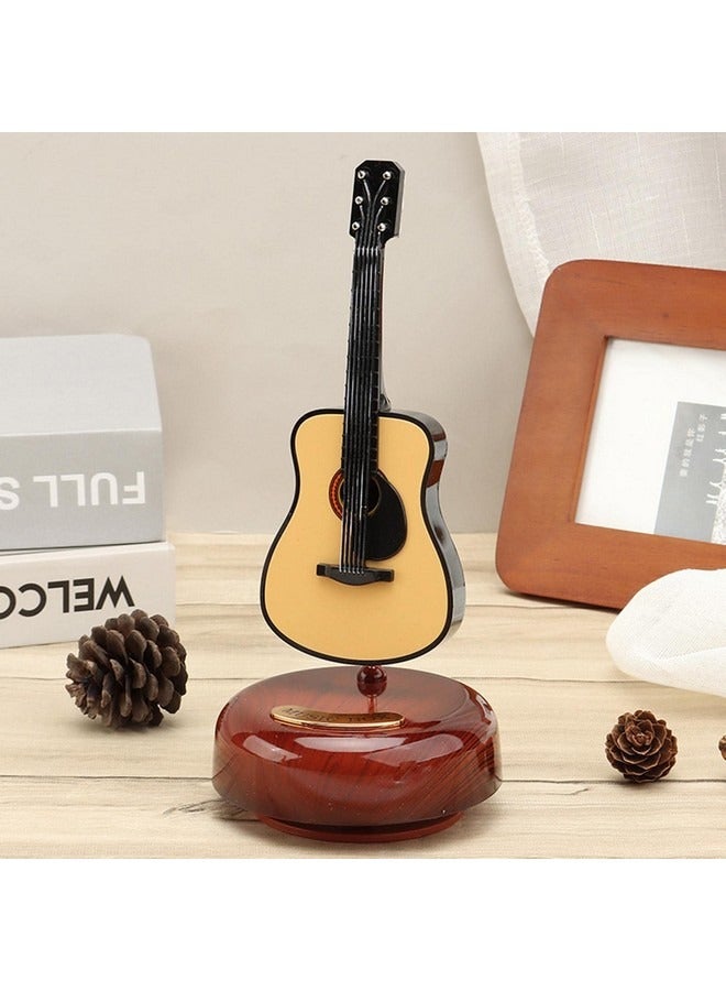Beauenty Guitar Music Box - Classical Music Box Mini Replica Instrument Crafts Decoration Gift Craft Home Office Ornament - Image 2