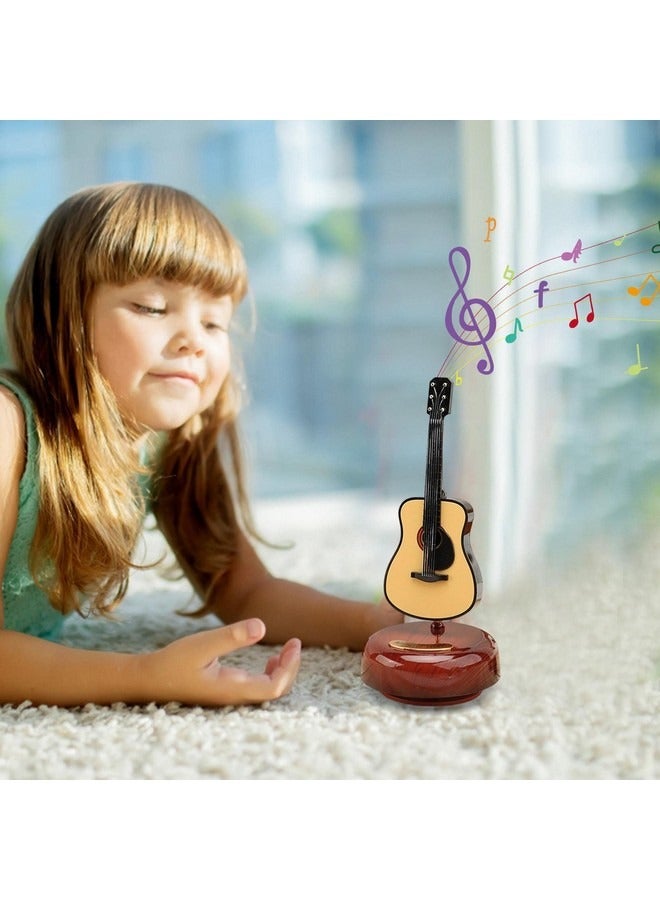 Beauenty Guitar Music Box - Classical Music Box Mini Replica Instrument Crafts Decoration Gift Craft Home Office Ornament - Image 3