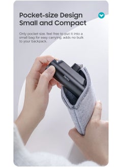 Benks Benks Mini Portable Power Bank BP10 with Built-in USB-C Connector, 5,000mAh Foldable Kickstand Compact Charger for iPhone 15 Series, Samsung Galaxy S22/23/24 Series, Huawei, iPad Pro/Air, AirPods, and more Black  - Image 2