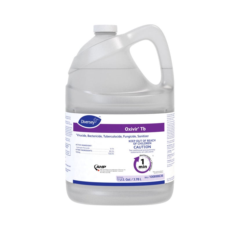 Oxivir Diversey 100898636 Tb One-Step Disinfectant Cleaner, Hospital Grade Accelerated Hydrogen Peroxide AHP, No Fragrance Added, Ready-to-Use Liquid, 1-Gallon - Image 1