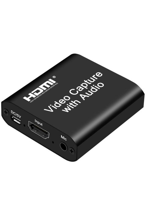 HDMI Video Capture Card with External Loop, USB 2.0 4K HD 1080P 60FPS HDMI Game Capture Card for Live Streaming for PS3/PS4/Xbox One/DSLR/Camcorders/SLR Cameras