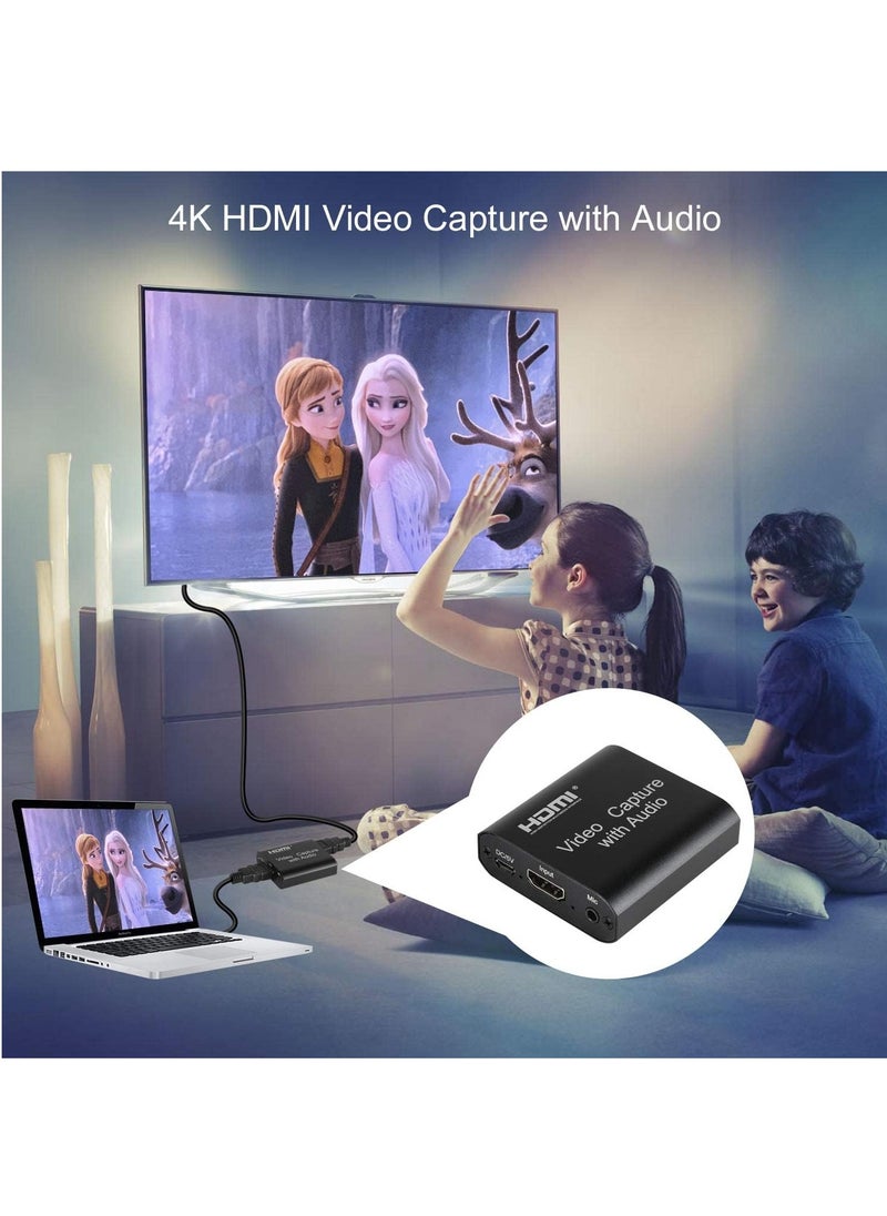 Generic - HDMI Video Capture Card with External Loop, USB 2.0 4K HD 1080P 60FPS HDMI Game Capture Card for Live Streaming for PS3/PS4/Xbox One/DSLR/Camcorders/SLR Cameras - Image 1