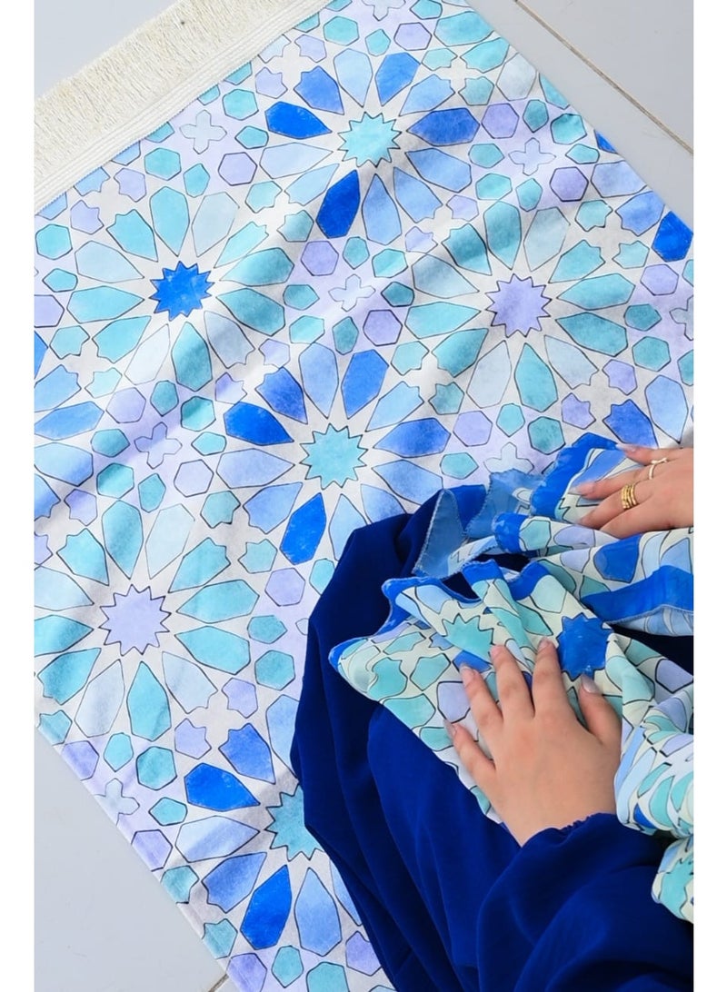 i diD Women's Prayer Isdal - Soft Cooling CY Fabric - Includes Tarha 180cm & Matching Color Prayer Mat Gift, and Rosary beads ,the best choice as a gift in any Event, Ramadan, haj ,Omra - Image 2