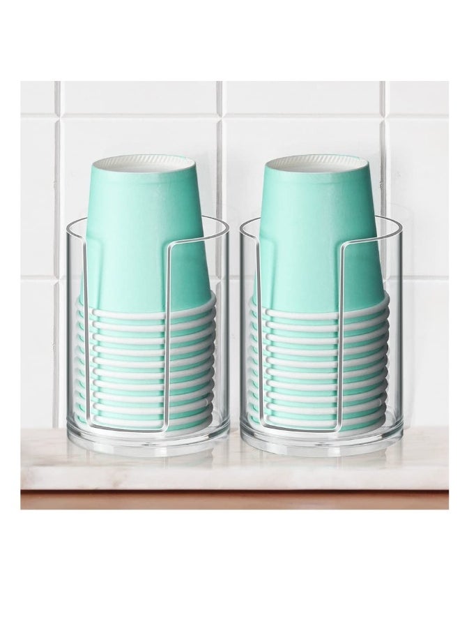 Generic Clear Cup Dispenser, Bathroom Cup Dispenser, Disposable Mouthwash Cups Holder Fit 3oz-4oz Small Paper Cups, Cup Storage Stand, Cup Holder for Countertop  - Image 1
