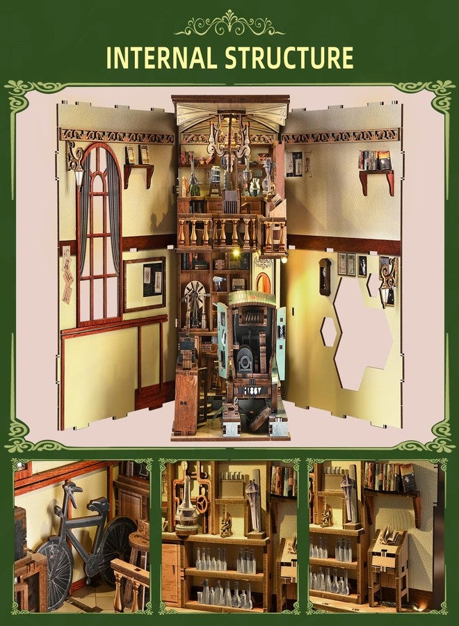 CCCDF Book Nook Kit, DIY Scene Miniature House Kit Tiny House Mini Booknook Craft Bookshelf Decor, 3D Puzzles for Adults, Gifts for Book Lovers (The Radium Lady) - Image 5