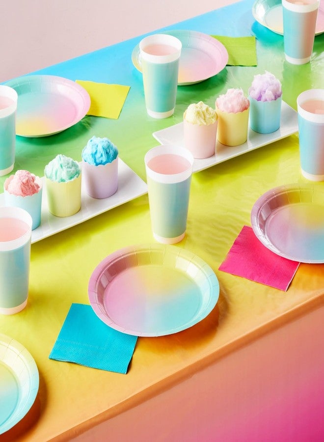 Sparkle and Bash Colorful Tablecloth - 54 x 108 in, Pastel Ombre Plastic, Pack of 3 - Rainbow Plastic Tablecloth for Kids' Party Balloons & Birthday Table Decorations - Image 2