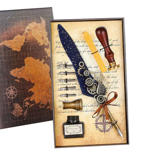 TAZLYN pen fountain pen Black Feather Ink Pen Set Elegant Writing Luxury Fountain Calligraphy Ink Pen Set Retro Decor Dip parker pen gift Fountain Feather pen return gift (PACK OF 1) - Image 1