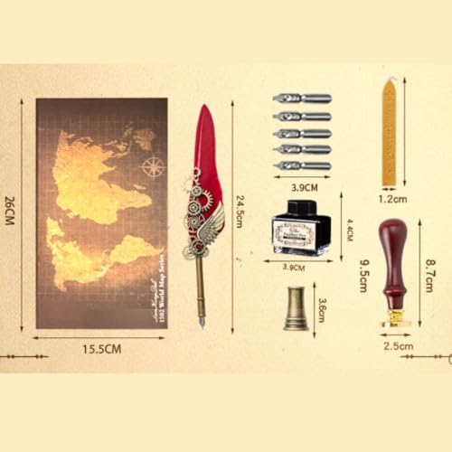 TAZLYN pen fountain pen Black Feather Ink Pen Set Elegant Writing Luxury Fountain Calligraphy Ink Pen Set Retro Decor Dip parker pen gift Fountain Feather pen return gift (PACK OF 1) - Image 2