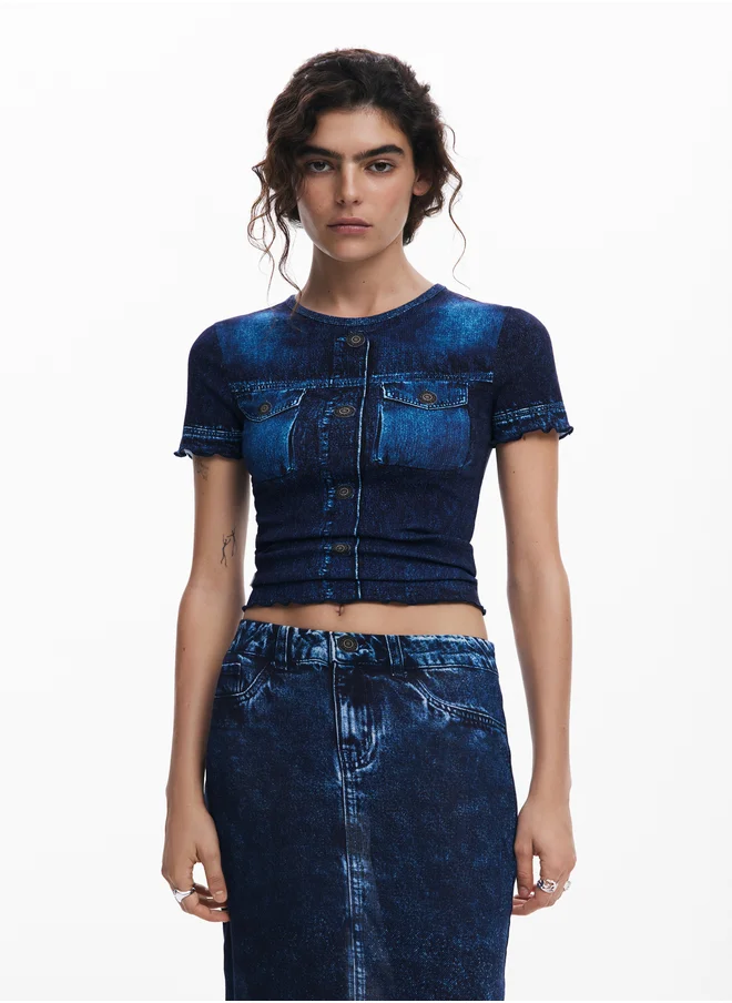 DESIGUAL Denim-Effect Skirt