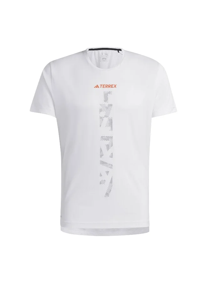 اديداس Adidas Agr Shirt White Trail Running Shirts For Men Xs