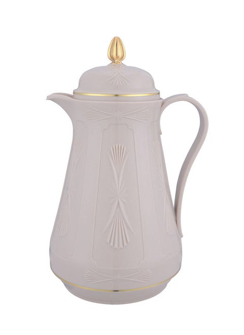 Plastic Coffee/Tea Flask 1.3 Liter Brown/Gold