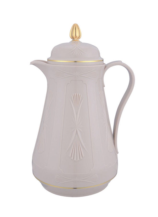Plastic Coffee/Tea Flask 1.3 Liter Brown/Gold