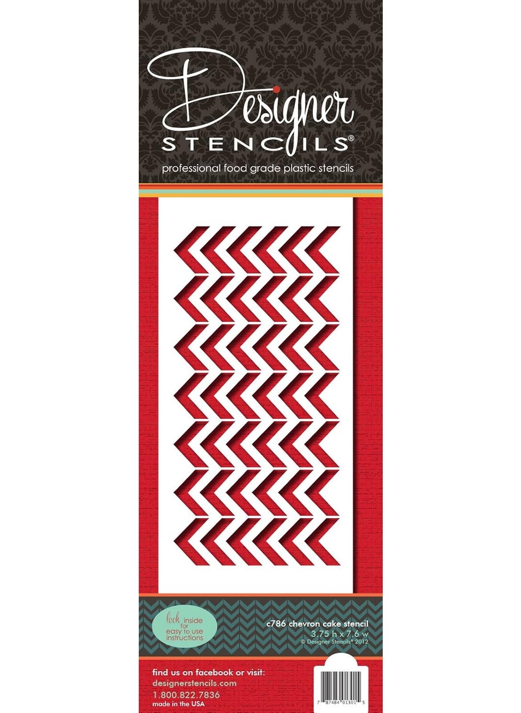 Chevron Cake Side Stencil by Designer Stencils
