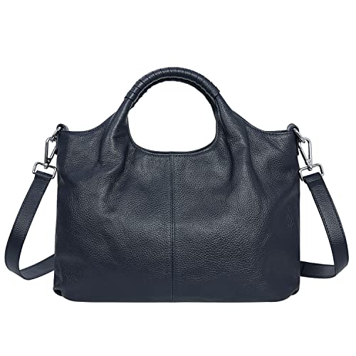 Iswee Satchel Bags for Women Hand Bag Shoulder Bag Leather Tote Bag Top Handle Purses and Handbags Work Bag Ladies (Navy Blue) - Image 2