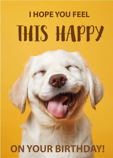 Gooji 5x7 Funny Happy Dog Birthday Card – Cute Puppy Design, Hilarious Greeting, Perfect for Dog Lovers, Men, Women, Husband, Wife - Image 1